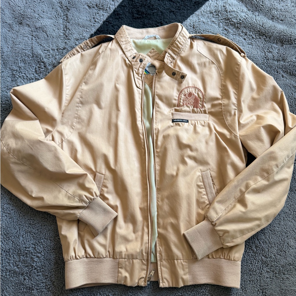 Members Only 20th Century Fox Light Brown Bomber Jacket